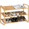 Bambusregal, Schuhregal, Flurregal, 3-stufiges Design, 30 kg Belastbarkeit, Holz