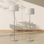Stehlampe Dimmbar mit Leinenschirm E27 Höhenverstellbar Beige