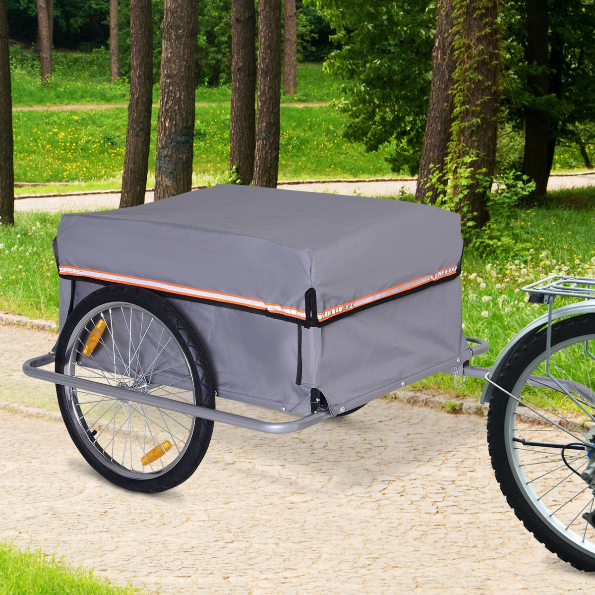 Fahrradanhänger Klappbar Lastenanhänger mit Kupplung,Transportwagen bis 40 kg belastbar, Transportanhänger Anhänger für Fahrrad Handwagen 140 x 88 x 60 cm