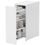 Schmaler Badezimmerschrank, Bodenschrank mit tiefer Schublade, Freistehender Badschrank, Spanplatte, Wei?