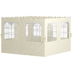 Pavillon-Seitenwände, 4 Seitenwand-Paneele für Gartenpavillon, mit Reißverschluss, 3 x 3 m Pavillon, Cremeweiß