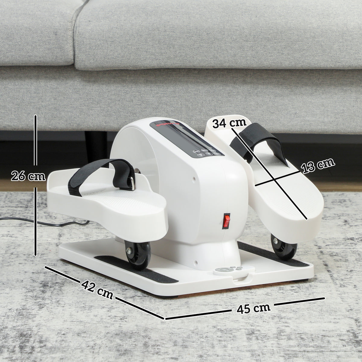 Mini Ellipsentrainer für Zuhause Untertisch Elektrischer Crosstrainer mit 12 Geschwindigkeiten & 7 Widerstand