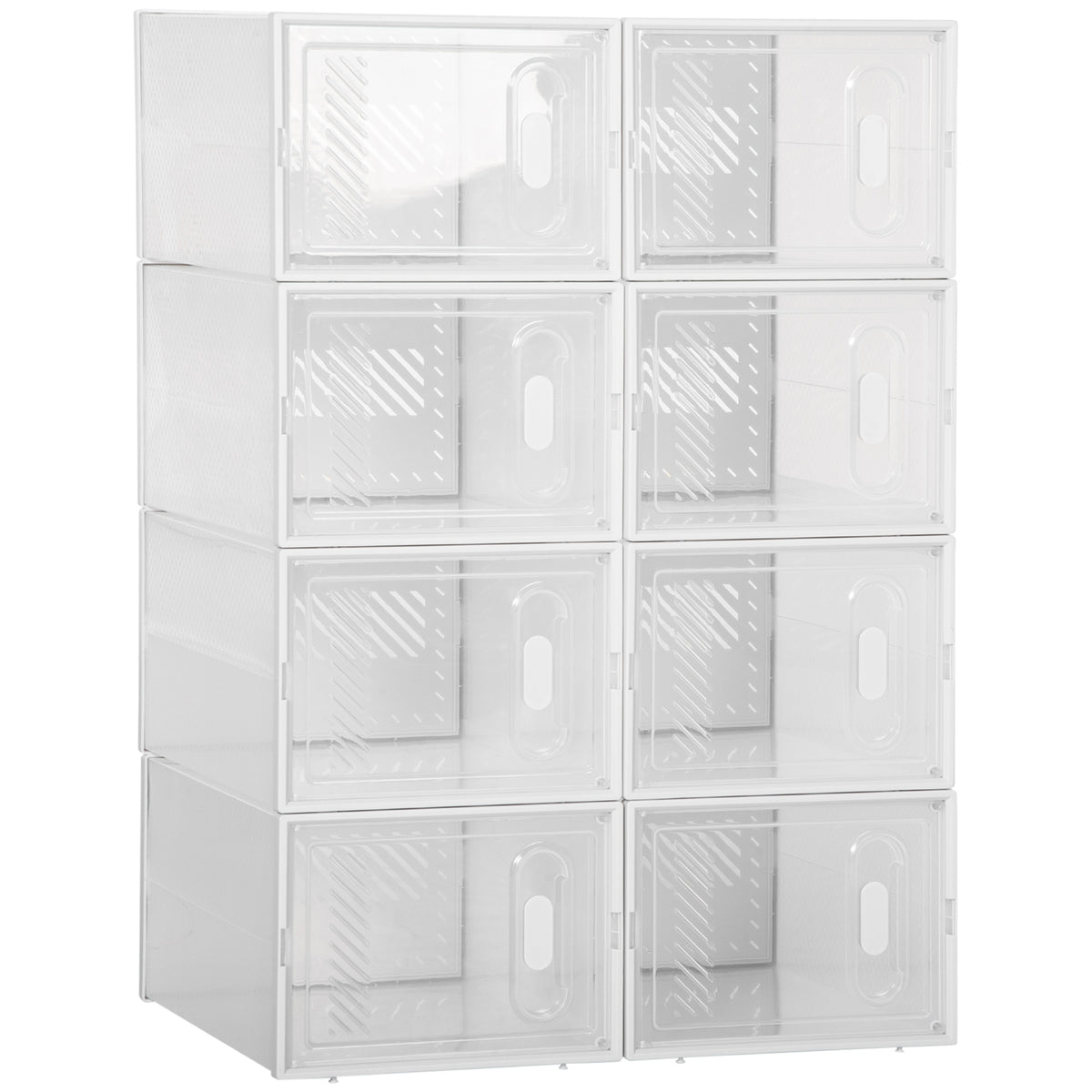 Modulares Regalsystem mit 8 Fächern, Steckregal, 25 cm x 35 cm x 19 cm, Transparent
