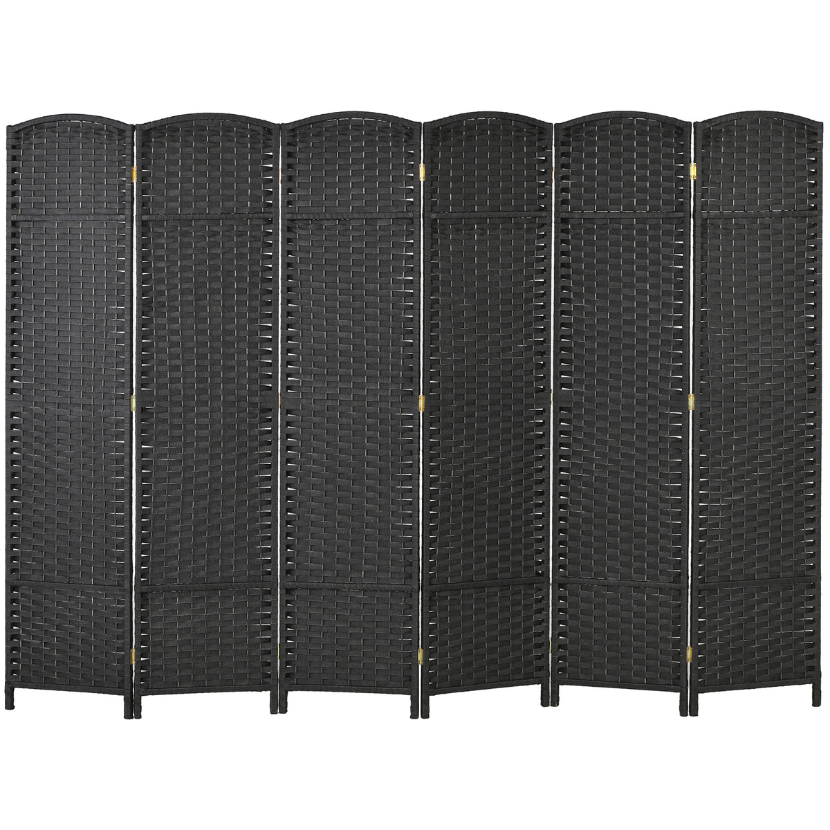 6 Panel Folding Room Divider, Freestanding Privacy Screen for Living Room, Bedroom and Office, 240 x 170cm, Black