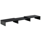  Monitorständer Monitor Stand Dual Bildschirmerhöhung Verstellbare Länge und Schwenkwinkel Bildschirmständer für PC Notebook Laptop Drucker 80-117 x 23,5 x 10 cm Schwarz