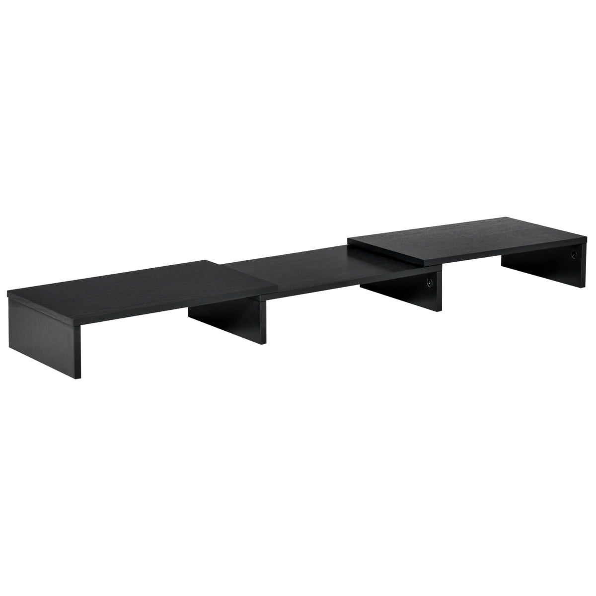  Monitorständer Monitor Stand Dual Bildschirmerhöhung Verstellbare Länge und Schwenkwinkel Bildschirmständer für PC Notebook Laptop Drucker 80-117 x 23,5 x 10 cm Schwarz