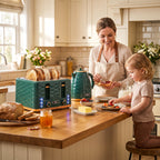2-in-1 Toaster und Wasserkocher Set, 7 Bräunungsstufen, Auftau- und Aufwärmfunktion, Grün