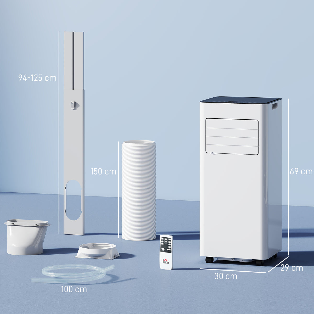 3-in-1 Klimaanlage, Ventilator mit LED-Anzeige, waschbarer Filter, Timer, Weiß