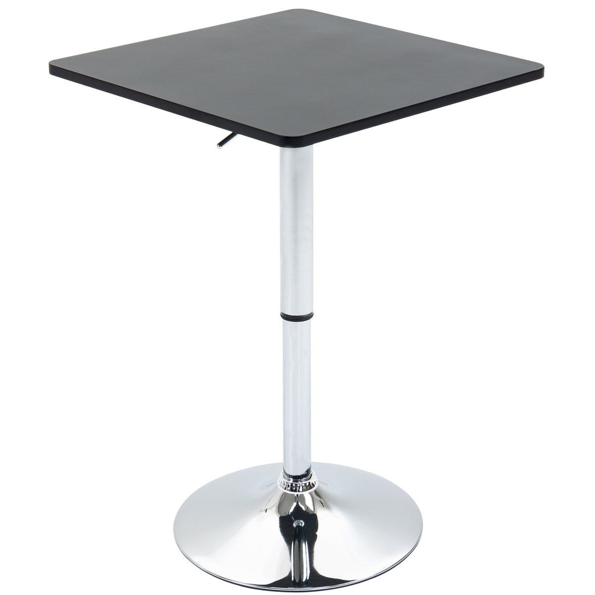 Höhenverstellbarer Bartisch, 360° drehbar, kratzfeste Füße, stabile Metallbasis, Schwarz/Silber