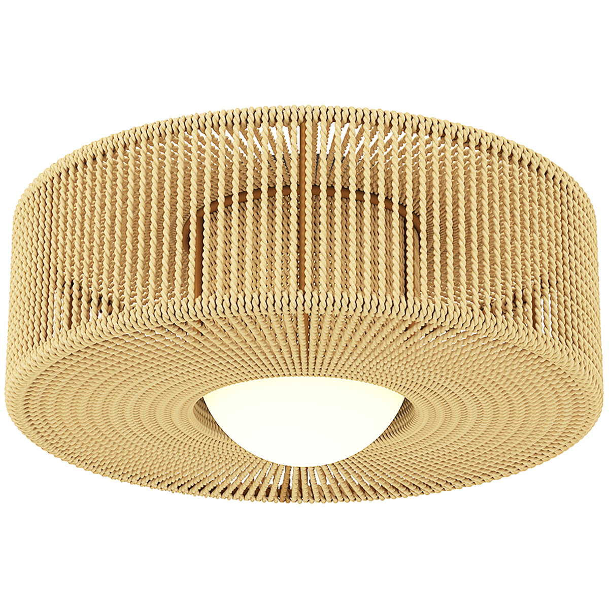 Deckenleuchte, Boho-Deckenlampe Hängend mit G9 LED Fassung, Lampenschirm aus Hanfseil Rund
