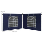 Set of Two 195 x 295cm Replacement Gazebo Side Walls - Blue