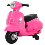 Elektro Motorrad Kinder 6V Elektromotorrad mit Stützrädern, Scheinwerfer, Hupe 3km/h für 1,5-3 Jahren, Rosa