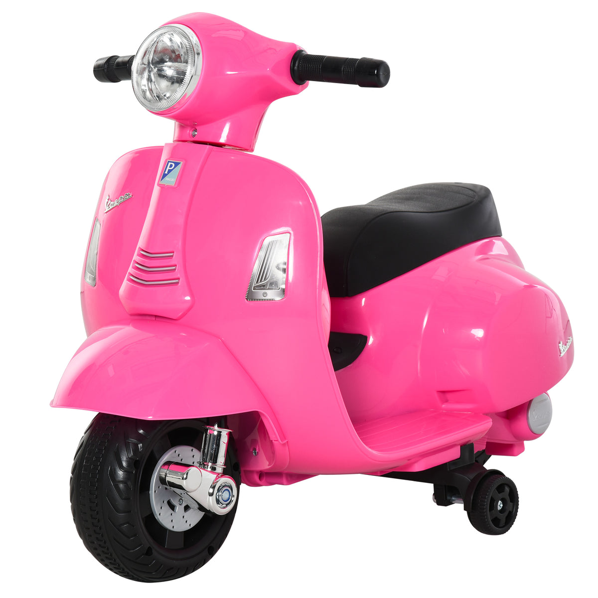 Elektro Motorrad Kinder 6V Elektromotorrad mit Stützrädern, Scheinwerfer, Hupe 3km/h für 1,5-3 Jahren, Rosa