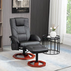 Massagesessel, mit Fu?hocker, 10 Massagepunkte, Liegefunktion, drehbarer Sitz, Schwarz, 73 x 83 x 106cm