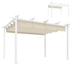 Pergola 3 x 4 m Terrassenüberdachung mit Schiebedach, magnetische Verschlüsse, UV30+ Beige