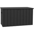 450L Galvanised Steel Garden Storage Box, with Wheels - Dark Grey