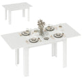 Esstisch ausziehbar, 140/180 x 80 cm Küchentisch für 6-8 Personen, für Küche, Esszimmer, Weiß