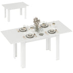 Esstisch ausziehbar, 140/180 x 80 cm Küchentisch für 6-8 Personen, für Küche, Esszimmer, Weiß