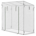 Small Walk-in Garden Greenhouse with Steel Frame, Large Roll-up Door and Windows, 200Lx76Wx168Hcm, White