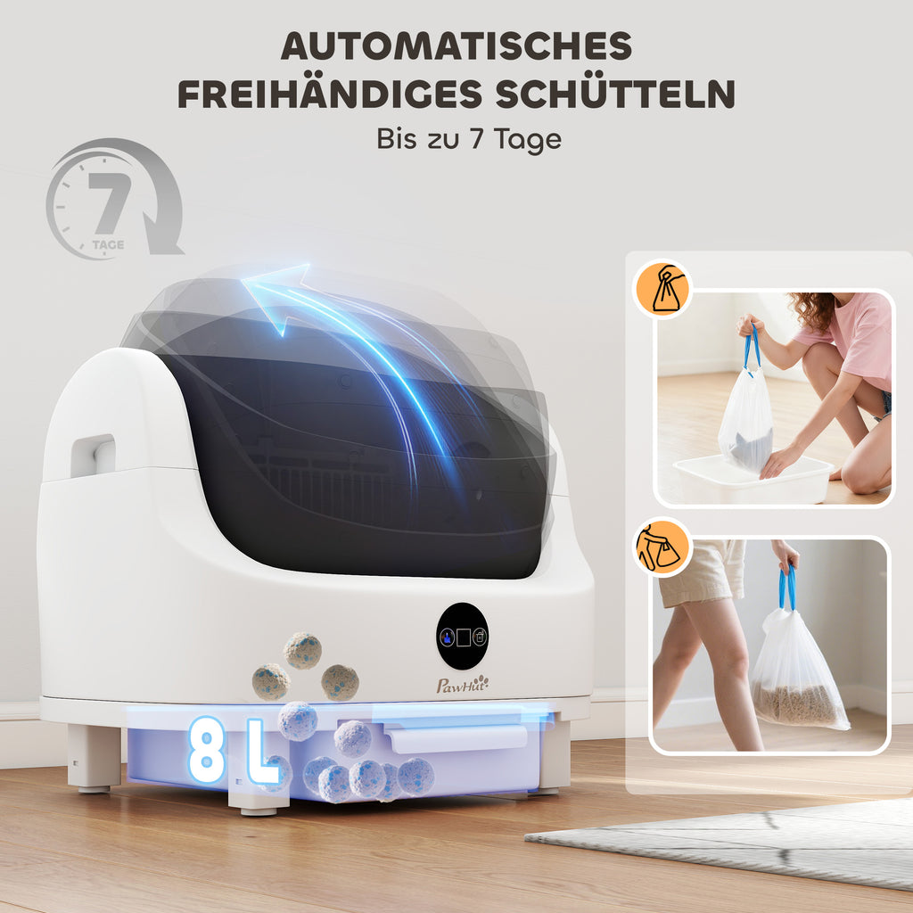 Selbstreinigende Katzentoilette, 42,7L Katzenklo für Katzen 1-5 kg