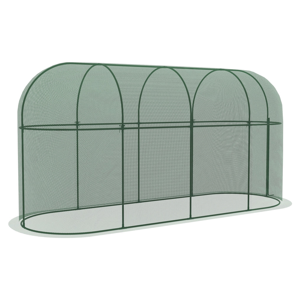 Vogelschutznetz, Metallgestell, Reißverschlusstür, einfacher Auf- und Abbau, 3 x 1 x 1,5 m, Grün