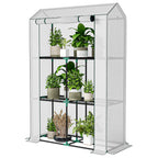 40 x 100cm Three Shelf Steel Frame Greenhouse - White