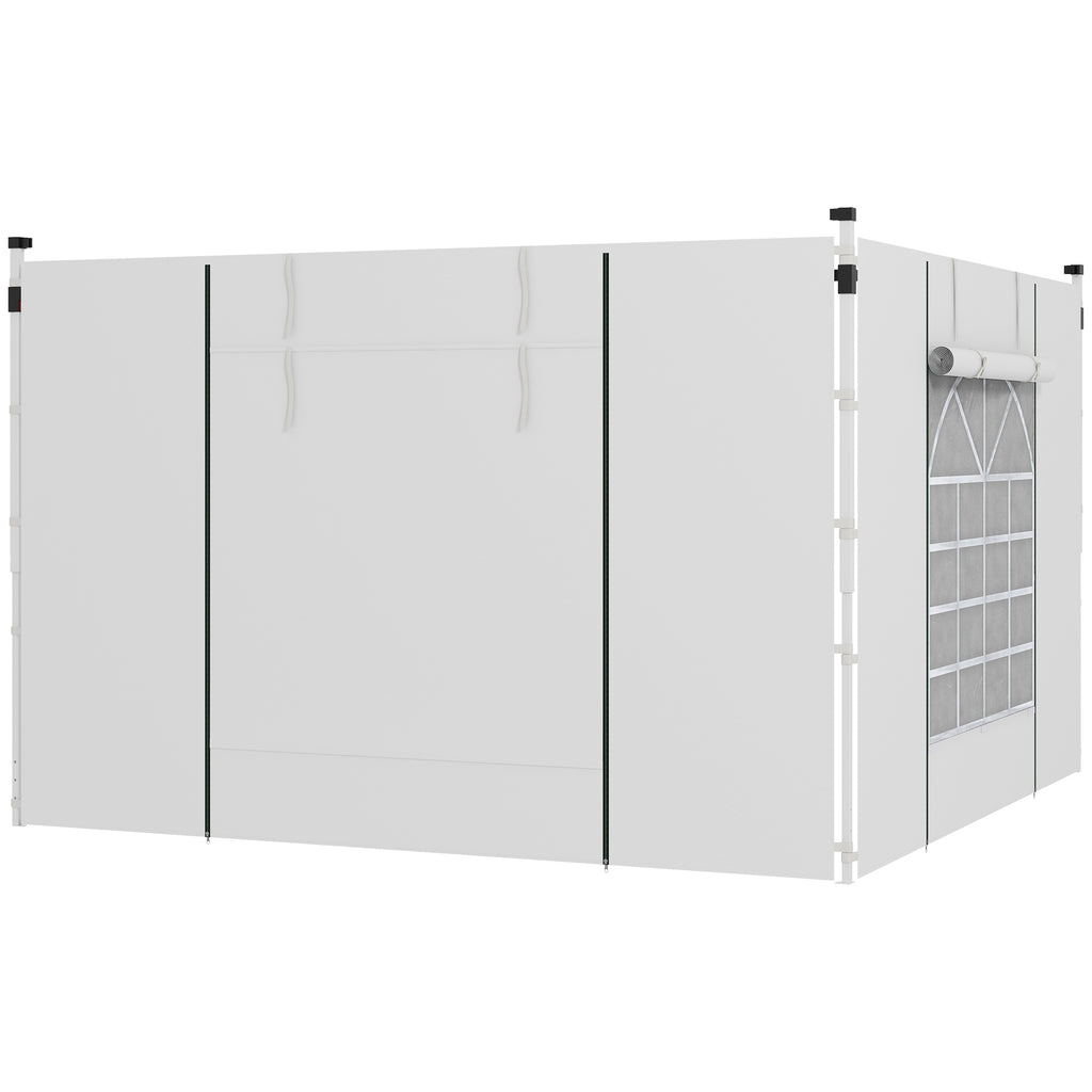 Gazebo Side Panels, 2 Pack Sides Replacement, for 3x3(m) or 3x6m Pop Up Gazebo, with Windows and Doors, White