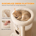 Kratzbaum mit 2-stöckiger Kratztonne Katzenbaum mit Sisal-Kratzpfosten, Plattform Sisalbrett Spielball, für Katzen 5kg