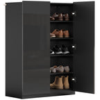 5-stufiger Schuhschrank für 20 Paar Schuhe, verstellbare Regale, für Eingangsbereich, Flur, Schwarz