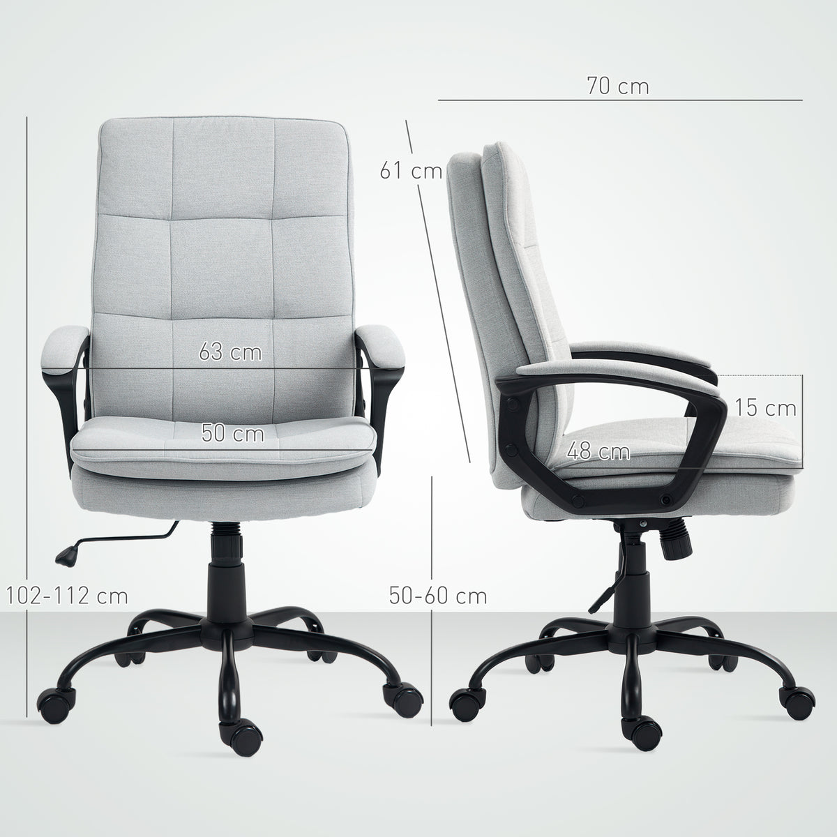 B¨¹rostuhl, Schreibtischstuhl, Kippfunktion, h?henverstellbar, bis 120 kg, Grau