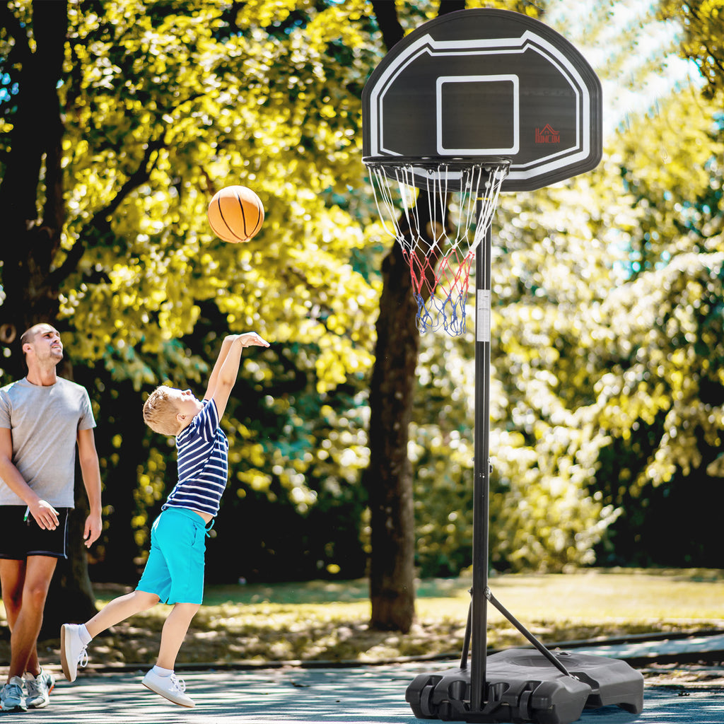 Adjustable Basketball Hoop and Stand, with Wheels and Weight Base Black