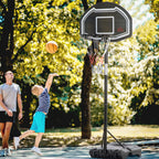 Adjustable Basketball Hoop and Stand, with Wheels and Weight Base Black