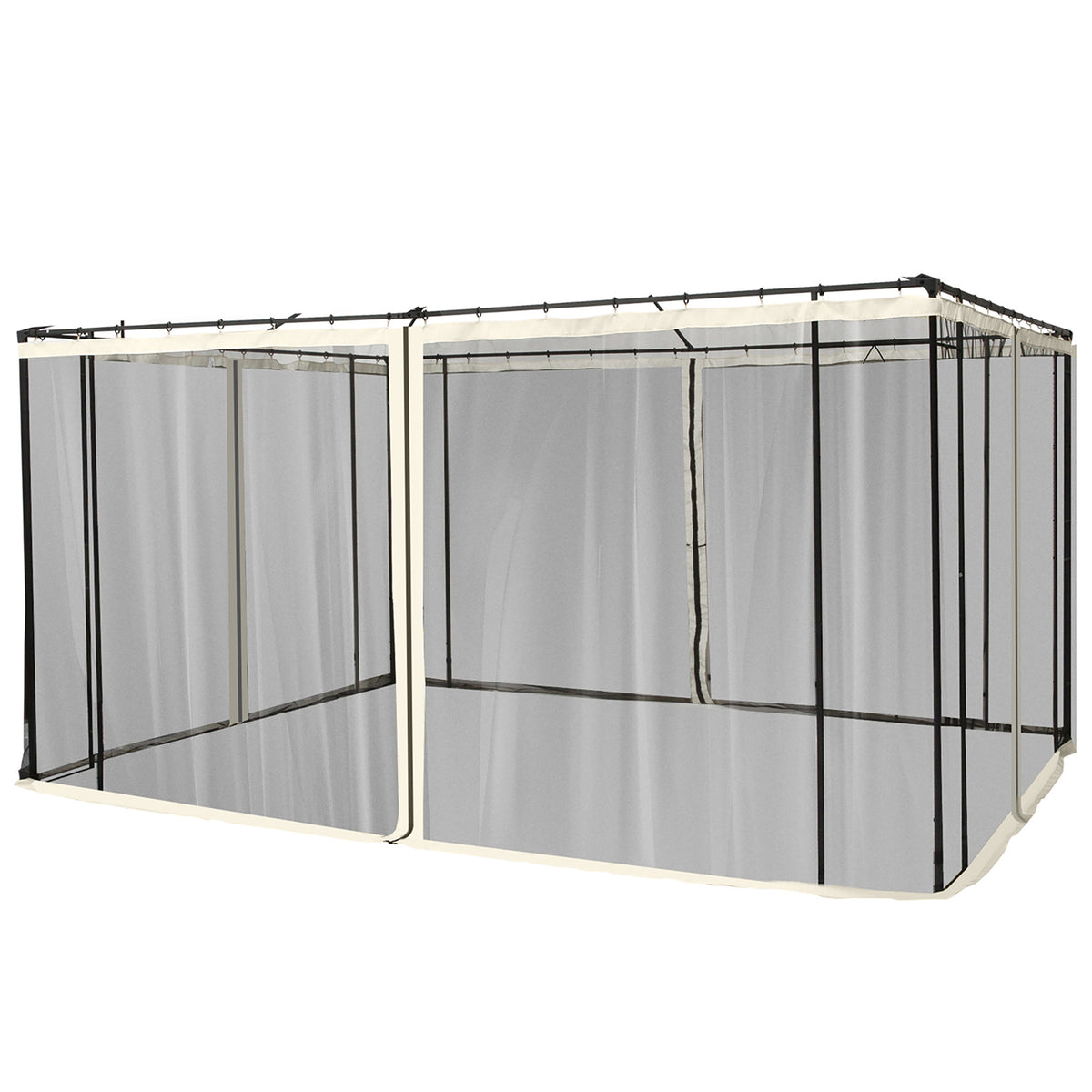 352 x 207cm Universal Replacement Mesh Sidewall Netting for Patio Gazebos and Canopy Tents, (Sidewall Only) Beige