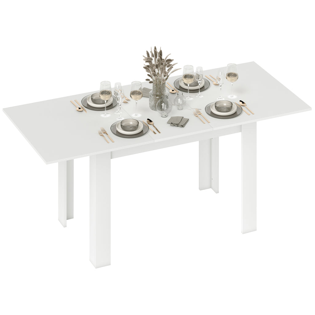 Esstisch ausziehbar, 140/180 x 80 cm Küchentisch für 6-8 Personen, für Küche, Esszimmer, Weiß