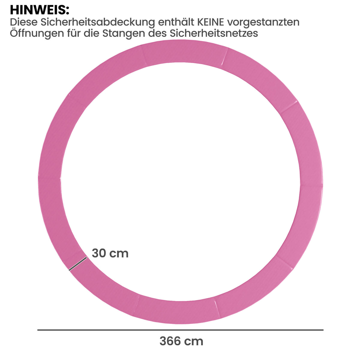 Ersatz-Randabdeckung für Trampoline, wasserfest, reißfest, Ø366 cm, Rosa