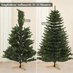 Künstlicher Weihnachtsbaum 180 cm, Fraser-Tanne mit Holzständer, 988 realistische Zweigspitzen für Zuhause und Büro, Grün
