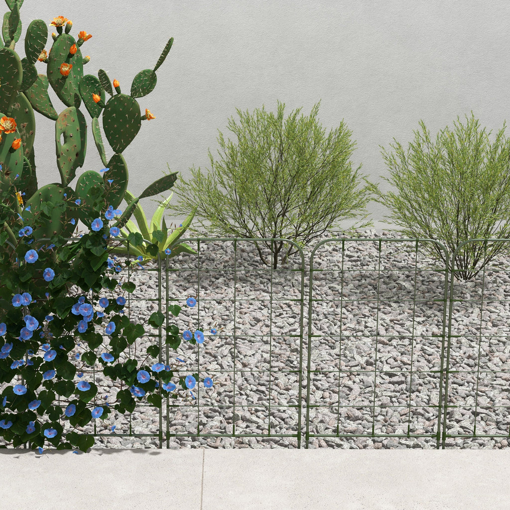 Rankgitter-Set, 6 Metallspaliere für Kletterpflanzen, Stahl, 40 x 90 cm, Grün