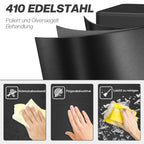 Mülleimer 20L, Soft-Close-Deckel, Deodorant-Fach, Fingerabdrucksicher, Edelstahl, Schwarz