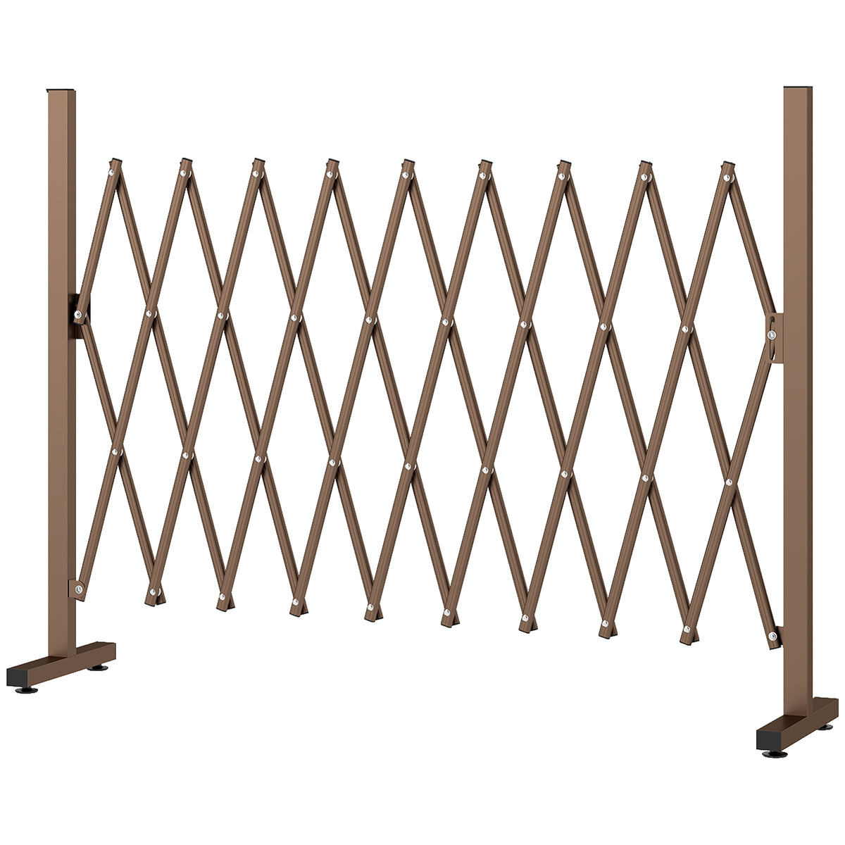 Expanding Trellis Fence, Freestanding Movable Fence, Foldable Garden Screen Panel, 250 x 103.5 cm, Dark Brown