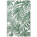Outdoor Teppich Wendbares Wetterfest Outdoorteppich Carpet mit Blätter-Muster, 152 x 243 cm Dunkelgrün