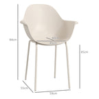 4er-Set Gartenstühle Outdoorstühle Gartenstuhl, Moderns Design, 59 cm x 55 cm x 84 cm, Grau