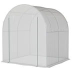 Walk in Polytunnel Greenhouse, Green House for Garden with Roll-up Window and Door, 1.8 x 1.8 x 2 m, White