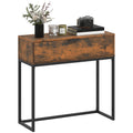 Konsolentisch Flurtisch mit Schublade, Industrie-Design, Flur Wohnzimmer, 80x30x76 cm, Schwarz