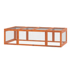 Freilaufgehege f¨¹r Kleintiere Aufklappbares Dach Tannenholz Orange