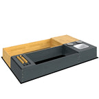 Sandkasten 2-teilig 150x90cm Holz Sandkiste mit Sitzbank Stauraum Herd herausnehmbarem Waschbecken Abakusperlen Gelb