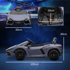 Elektroauto f¨¹r Kinder von 3-5 Jahren, sanfter Antrieb, fernsteuerbar, mit Hupe, Kunststoff und Metall, Grau