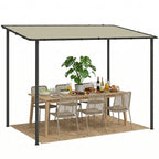 3 x 2 m Lean to Garden Pergola, Metal Frame Gazebo Pergola with UPF30+ Protection, Sloped Roof, Drainage Holes, Cream