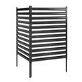 Gartenzaun 2 Paneele 91 x 152 cm Metall Sichtschutzzaun mit Pfosten & Schutzkappen rostfreie Schwarz