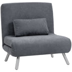 Polstersessel mit Bettfunktion, 3-in-1 Design, Schlafsessel, Gästebett, Stoffbezug, mit Kissen, Dunkelgrau
