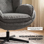 Relaxsessel mit Höhenverstellbaren Hocker, für Wohnzimmer, Grau